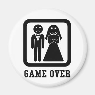 Game Over | Bachelor Stag Party Gift (Black/White) Magnet
