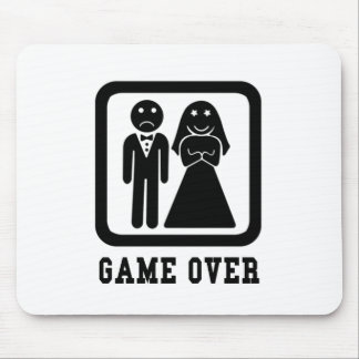 Game Over | Bachelor Stag Party Gift (Black/White) Mouse Mat