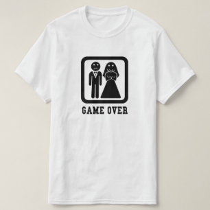 Game Over   Bachelor Stag Party Gift (Black/White) T-Shirt