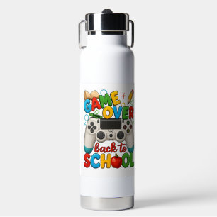 Game Over Back to School Funny Gamer Water Bottle
