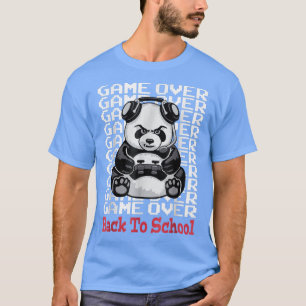 Game Over Back To School Funny Panda Bear Gamer Co T-Shirt