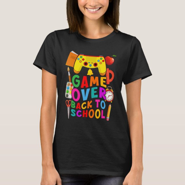 Game Over Back To School Gamer Controller 1st Day  T-Shirt (Front)