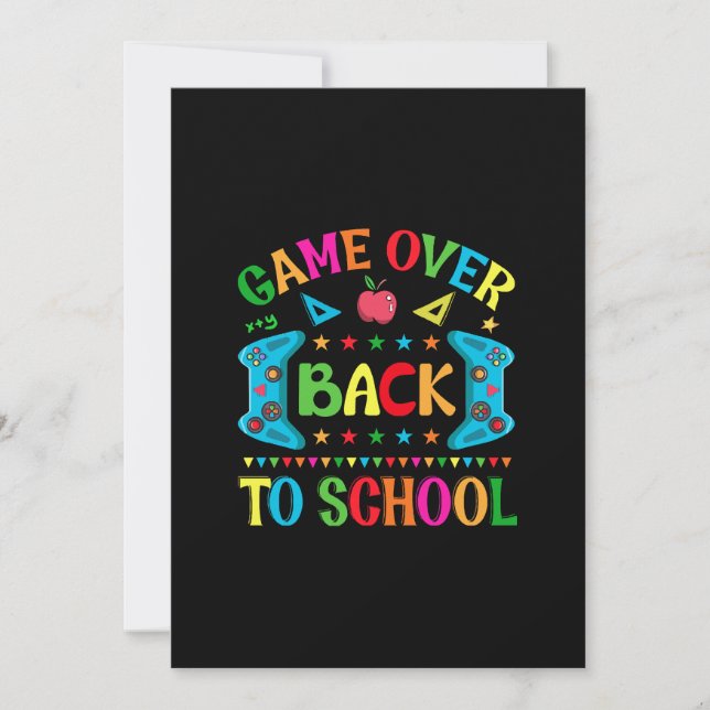 Game over Back to school Invitation (Front)