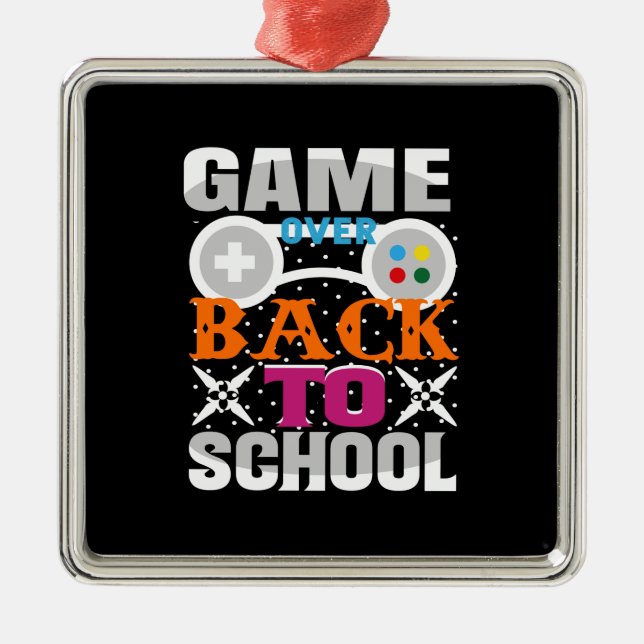 Game Over Back To School Metal Tree Decoration (Front)