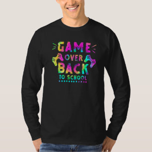 Game Over Back To School Tie Dye Gamer Boys Kids T-Shirt