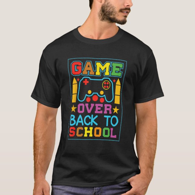 Game Over Back To School Video Game Leveled Up Boy T-Shirt (Front)