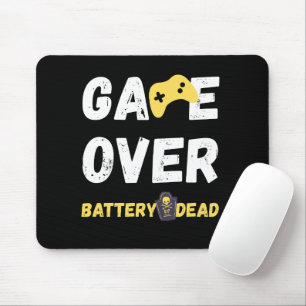 Game Over Battery Dead Funny Gamer Design Mouse Mat