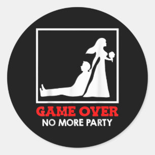 Game Over - Bride And Groom Wedding  Classic Round Sticker