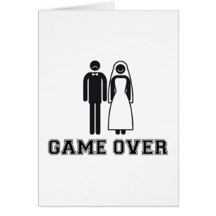 Game over, bride and groom, wedding couple