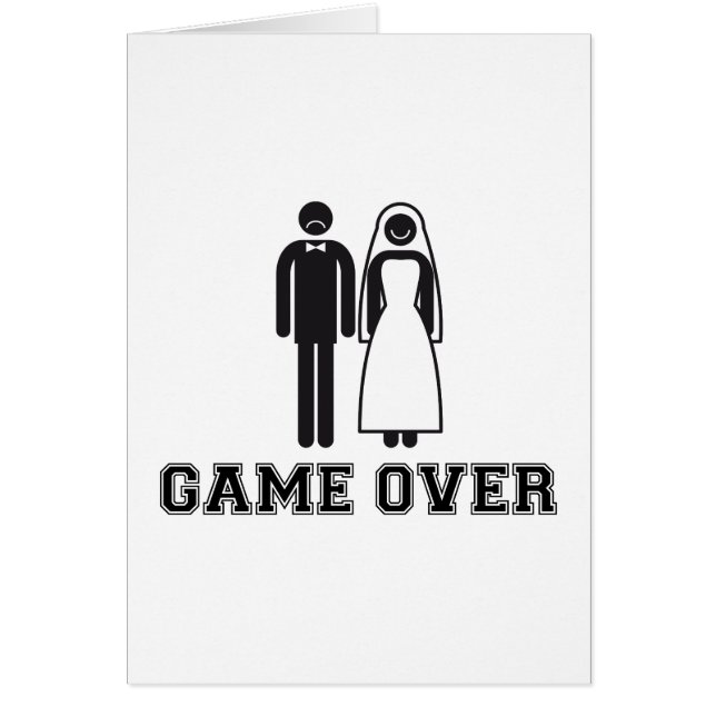 Game over, bride and groom, wedding couple (Front)