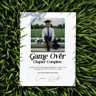 Game Over Chapter Complete Athlete Graduation Thank You Card