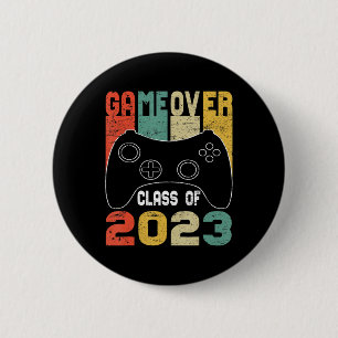 Game Over Class of 2023 Video Games Vintage Gradua 6 Cm Round Badge