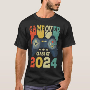 Game Over Class Of 2024 Senior Gaming Gamer Retro  T-Shirt