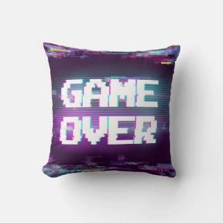 Game over concept, glitch effect. cushion