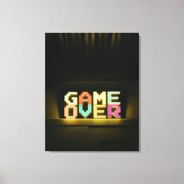 Game Over Cute Simple Pixel Art Pixel Arts Easy De Canvas Print (Front)
