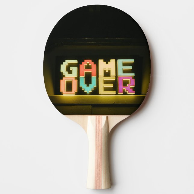Game Over Cute Simple Pixel Art Pixel Arts Easy De Ping Pong Paddle (Front)