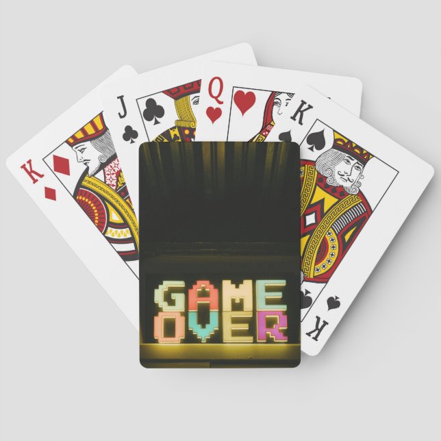 Game Over Cute Simple Pixel Art Pixel Arts Easy De Playing Cards (Back)