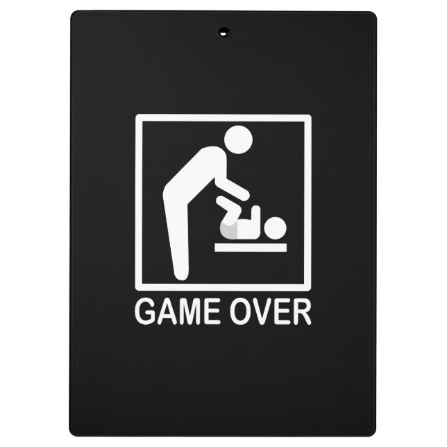 Game Over Dad Funny Pictogram Clipboard (Back)