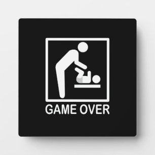 Game Over Dad Funny Pictogram Plaque