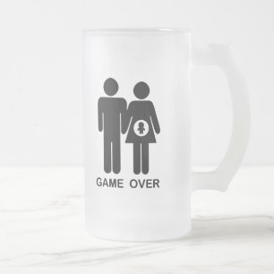 Game Over Frosted Glass Beer Mug