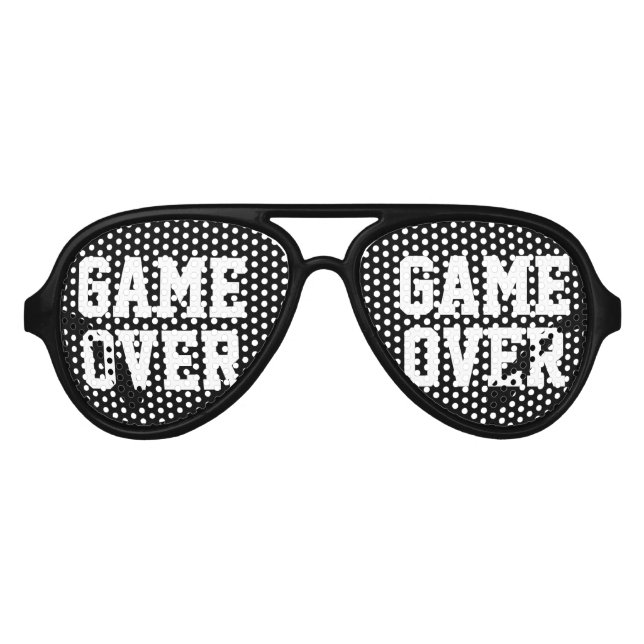 Game Over funny bachelor party shades for groom (Front)