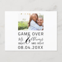 Game Over Funny Save The Date Wedding Photo