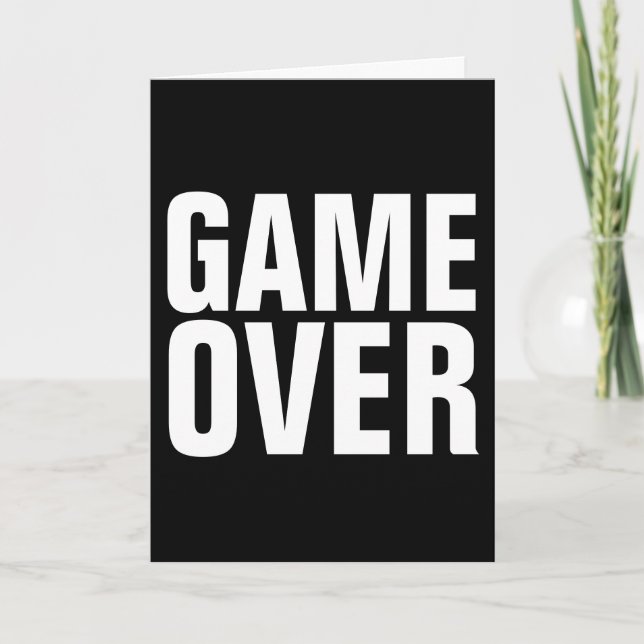 GAME OVER FUNNY WEDDING ENGAGEMENT GREETING CARDS (Front)