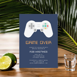 Game Over   Gaming Theme Bachelor Party Invitation