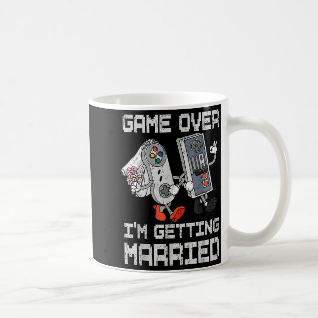 Game over getting married gamer bachelor party coffee mug (Right)