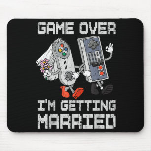 Game over getting married gamer bachelor party mouse mat