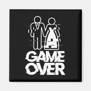 Game Over Glitch Bride Groom Funny Wedding  Magnet