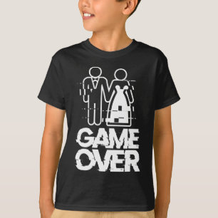 Game Over Glitch Bride Groom Funny Wedding  T-Shirt