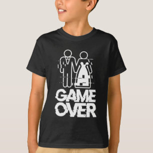 Game Over Glitch Bride Groom Funny Wedding T-Shirt