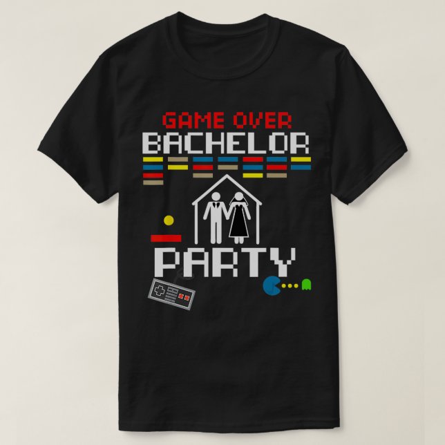 Game Over Groom Getting Married 29  T-Shirt (Design Front)