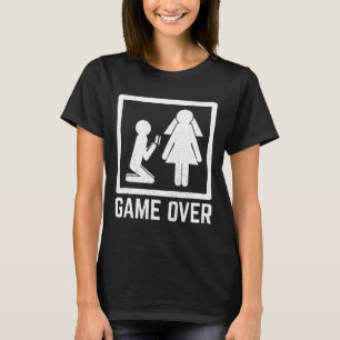 Game Over Groomsmen Celebration Marriage Booze Smo T-Shirt
