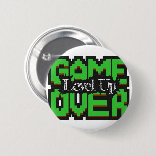 Game Over, Level Up: Pixelated Retro Game World 6 Cm Round Badge