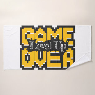 Game Over, Level Up: Pixelated Retro Game World Bath Towel