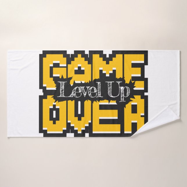 Game Over, Level Up: Pixelated Retro Game World Bath Towel (Bath Towel)