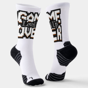 Game Over, Level Up: Pixelated Retro Game World Socks