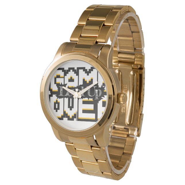 Game Over, Level Up: Pixelated Retro Game World Watch (Angled)