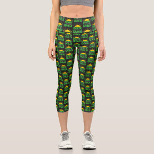 Game Over, Level Up: Retro Pixel Block Adventure Capri Leggings