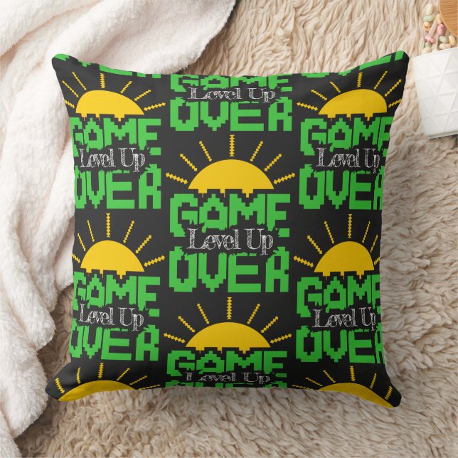 Game Over, Level Up: Retro Pixel Block Adventure Cushion (Blanket)