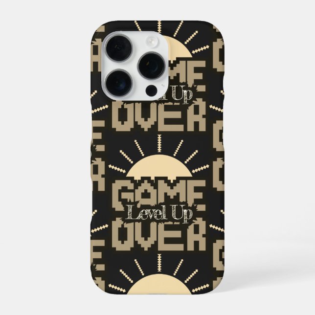 Game Over, Level Up: Retro Pixel Block Adventure iPhone Case (Back)