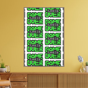 Game Over, Level Up: Retro Pixel Sandbox Adventure Canvas Print