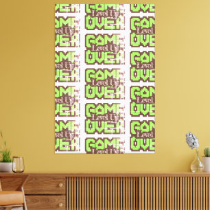 Game Over, Level Up: Retro Pixel Sandbox Adventure Canvas Print