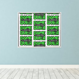 Game Over, Level Up: Retro Pixel Sandbox Adventure Canvas Print