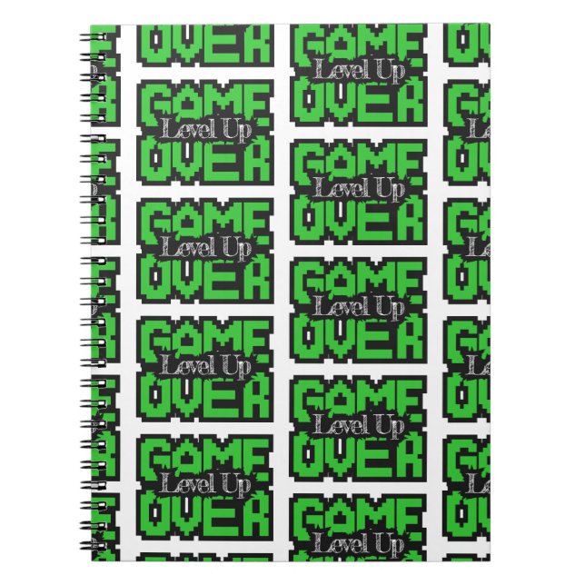 Game Over, Level Up: Retro Pixel Sandbox Adventure Notebook (Front)