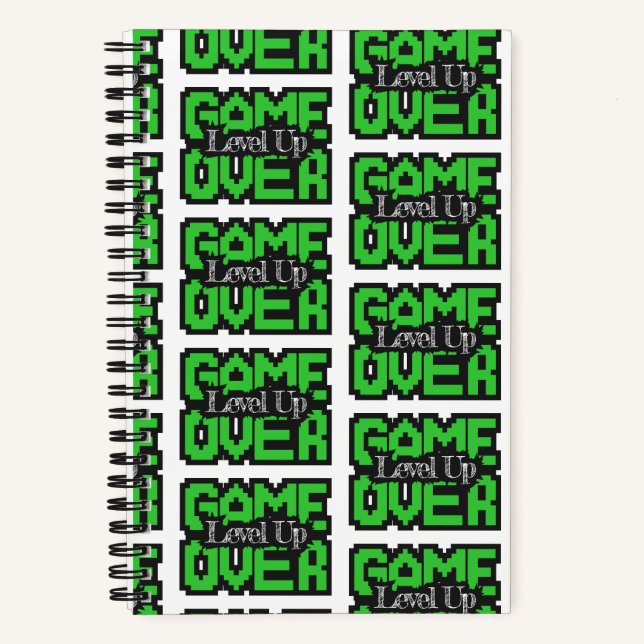 Game Over, Level Up: Retro Pixel Sandbox Adventure Notebook (Front)