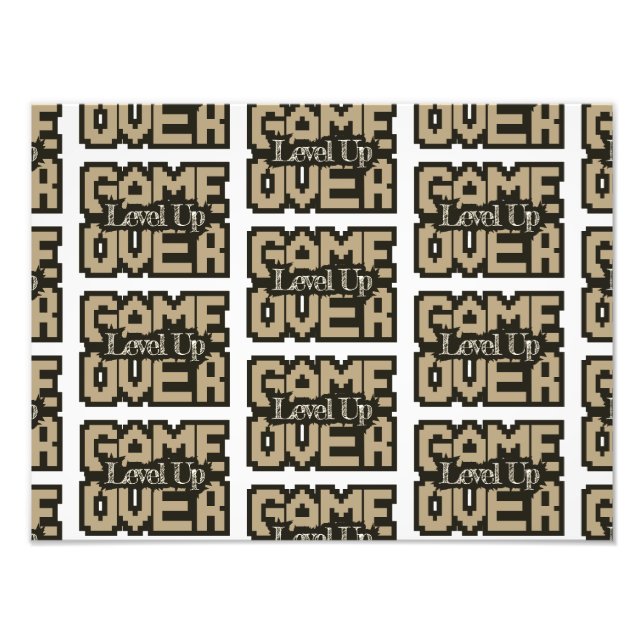 Game Over, Level Up: Retro Pixel Sandbox Adventure Photo Print (Front)