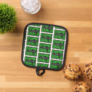 Game Over, Level Up: Retro Pixel Sandbox Adventure Pot Holder